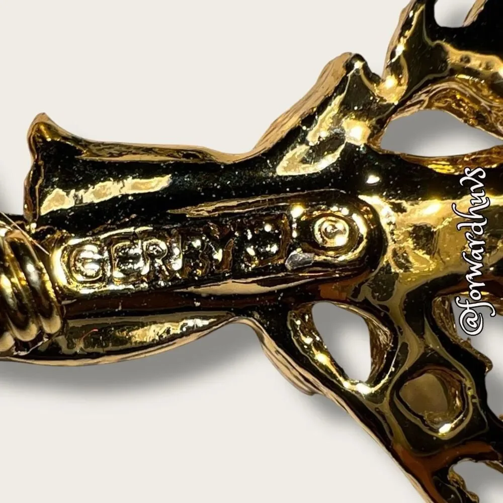 Vintage Gold Tone Reindeer “Gerry” Brooch